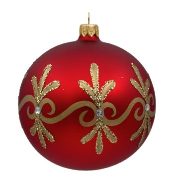 Ozdoba Okrągła, Bombka - Czerwony Mat - Royal Pattern