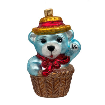 Niebieski miś w koszu